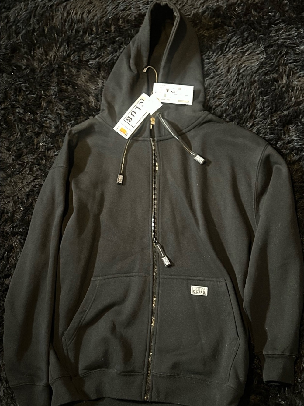 Pro Club Men's Heavyweight Fleece Full Zip Up Hoodie in black